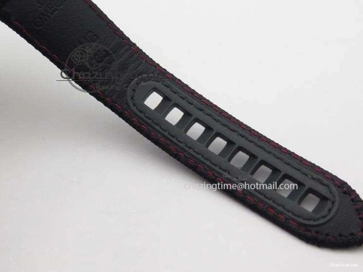 0817 DailyWear Speedmaster Professional Chronometer PVD Black Dial On Black Leather Strap A 8259